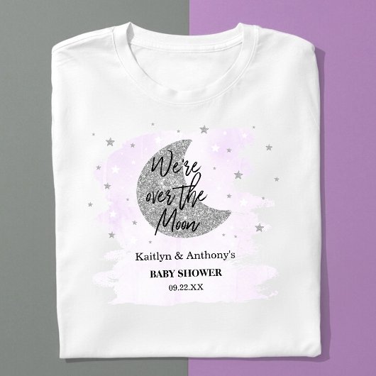 Über dem Mond | Neutrale Babydusche T-Shirt