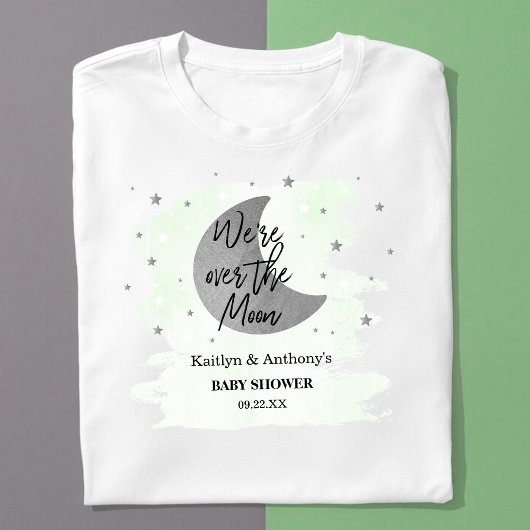 Über dem Mond | Neutrale Babydusche T-Shirt