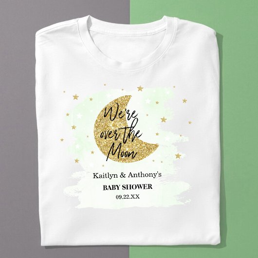 Über dem Mond | Neutrale Babydusche T-Shirt