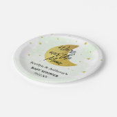 Über dem Mond | Neutrales Babyduschpapier Pappteller (Schrägansicht)