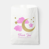 Über dem Mond Pink Babydusche Gefälligkeitstaschen Geschenktütchen (Vorderseite)