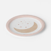 Über dem Mond Pink Girl Babydusche Pappteller (Schrägansicht)