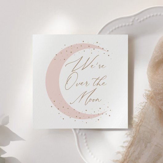 Über dem Mond Pink Girl Babydusche Serviette