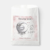 Über dem Mond Pink Girl Dusche Baby Gefallen Tasch Geschenktütchen (Vorderseite)