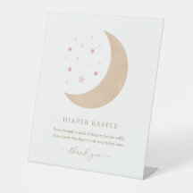 Über dem Mond Pink Girl Duschkabine Windeln Windel