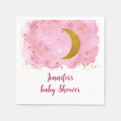 Über dem Mond Pink Gold Galaxy Baby Dusche Serviette (Vorderseite)