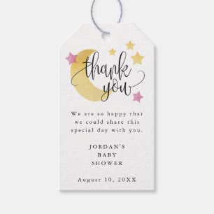 Über dem Mond Pink Personalisierte Babydusche Gefa Geschenkanhänger