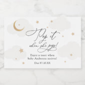 Über dem Mond Pop, wenn sie Kinderdusche Pop Schaumweinetikett (Einzelnes Label)