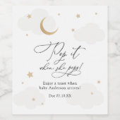 Über dem Mond Pop, wenn sie Kinderdusche Pop Weinetikett (Einzelnes Label)