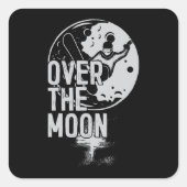 Über dem Mond Quadratischer Aufkleber (Vorderseite)