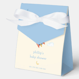 Über dem Mond Raumschiff Rakete Bär Baby Shower Geschenkschachtel