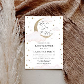 Über dem Mond Rosa Babydusche Einladung