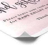 Über dem Mond, rosa Babyduschkarten und Geschenke Poster (Ecke)