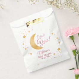 Über dem Mond Rosa Danke, Girl Baby Dusche Geschenktütchen
