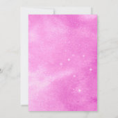 Über dem Mond Rosa & Gold Baby Girl Dusche Einladung (Rückseite)