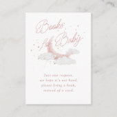 Über dem Mond Rosa Gold Stars Kinderduschbücher Begleitkarte (Vorderseite)