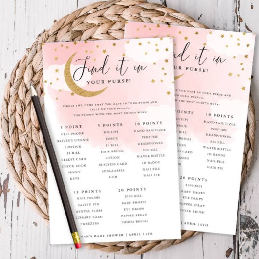 Über dem Mond Rosa Purpurpur Jagdkarte Flyer