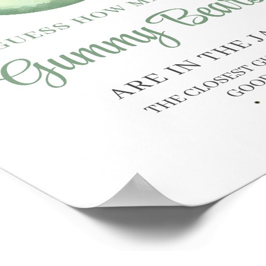 Über dem Mond schätzen, wie viele Gummibären Poster (Ecke)