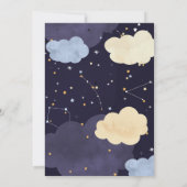 Über dem Mond schlafend Elefantenjunge Dusche in Einladung (Rückseite)