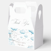 Über dem Mond Silver Blue Boy Baby Dusche Geschenkschachtel (Geöffnet)