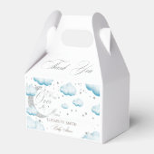Über dem Mond Silver Blue Boy Baby Dusche Geschenkschachtel (Vorderseite)