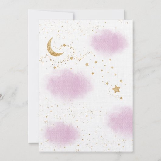 Über dem Mond Sloth Girl Twins Pink Babydusche Einladung (Rückseite)