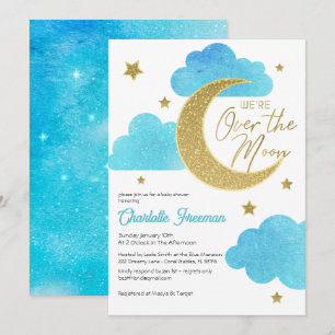Über dem Mond Starry Night Baby Shower Einladung