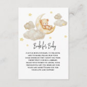 Über dem Mond Teddy Bärenbücher für Babydusche Begleitkarte (Vorderseite)