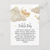 Über dem Mond Teddy Bärenbücher für Babydusche Begleitkarte (Vorderseite)