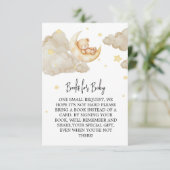 Über dem Mond Teddy Bärenbücher für Babydusche Begleitkarte (Stehend Vorderseite)
