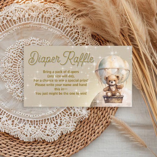 Über dem Mond Teddy Bear Baby Dusche Windelwanne Begleitkarte