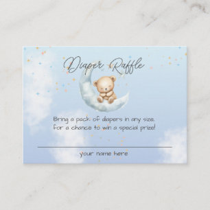 Über dem Mond Teddy Bear Baby Dusche Windelwanne Begleitkarte