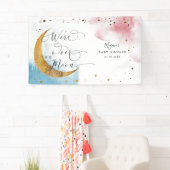 Über dem Mond träumen Blue & Pink Babydusche Banner (Insitu)
