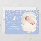 Über dem Mond und den Sternen Ankündigung der Gebu (Vorderseite)