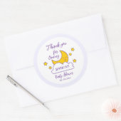Über dem Mond und den Sternen Babydusche Danke Runder Aufkleber (Umschlag)