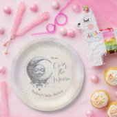 Über dem Mond Unisex Lila Cream Baby Dusche Pappteller (Party)