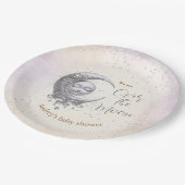 Über dem Mond Unisex Lila Cream Baby Dusche Pappteller (Schrägansicht)