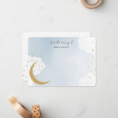 Über dem Mond, vom Kinderzimmer der blauen Flat Mitteilungskarte (Vorderseite/Rückseite Beispiel)