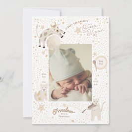 Über dem Mond Whimsical Birth Ankündigung