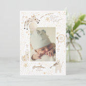 Über dem Mond Whimsical Birth Ankündigung (Stehend Vorderseite)