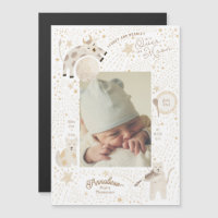 Über dem Mond Whimsical Birth Announcement Magnet
