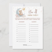 Über dem Mond Wie alt waren sie Game Card Einladung (Vorderseite)