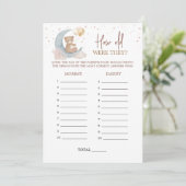 Über dem Mond Wie alt waren sie Game Card Einladung (Stehend Vorderseite)