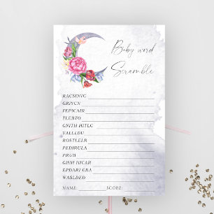 Über dem Mond Word-Rätsel Babydusche