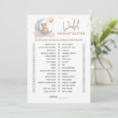 Über dem Mond würde eine Babydusche eher eine Kart Einladung (Stehend Vorderseite)