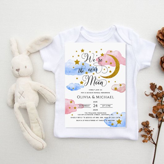 Über dem Mond zeigen Rosa und Blau Einladung