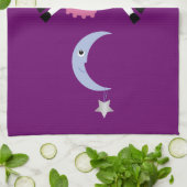 Über dem Mond, zum nüchternes Lila zu sein Geschirrtuch (Gefaltet)