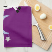 Über dem Mond, zum nüchternes Lila zu sein Geschirrtuch (Viertel Falte)