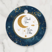 Über dem Mondraum Danke, Baby Geschenkanhänger (Rückseite)