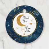 Über dem Mondraum Danke, Baby Geschenkanhänger (Vorderseite)